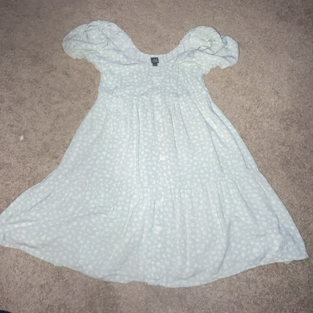 light green wild and fable sundress with white flowers🤍